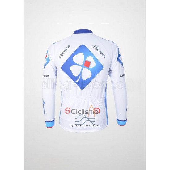 Fdj Ropa Ciclismo Culotte Largo 2010 Mangas Largas Blanco y Azur